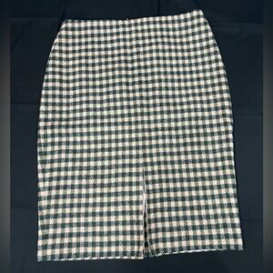 NWOT! Boden | 100% Wool British Tweed Pencil Skirt | Green & Cream Plaid | US6